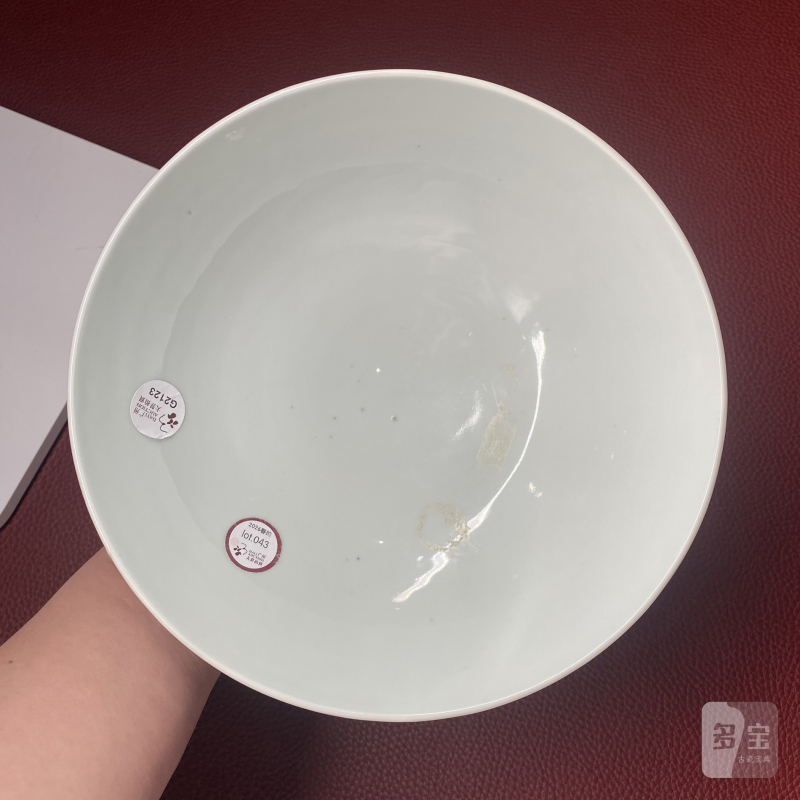 清康熙 仿宣窑青花瑶台赏月图大碗 - 图14